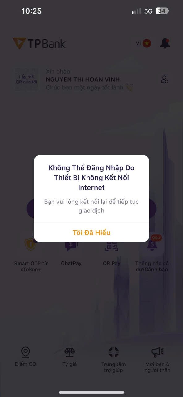 Giao dịch qua TPBank bị gián đoạn- Ảnh 1. Giao dịch qua TPBank bị gián đoạn- Ảnh 1.