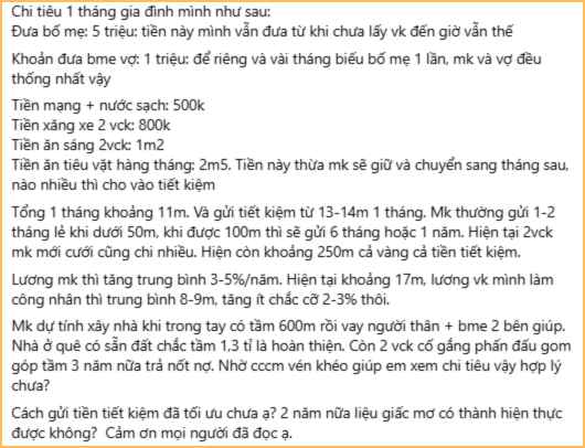 Tiết kiệm 13-14 triệu/tháng, bảng chi tiêu khiến nhiều người phải trầm trồ vì 1 chi tiết- Ảnh 1.