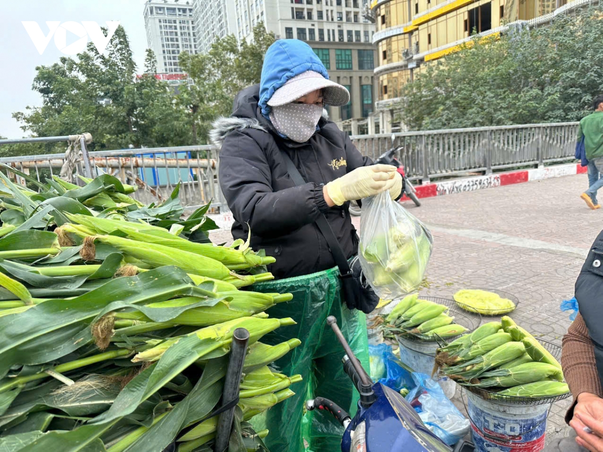 Người lao động co ro mưu sinh giữa giá rét trên đường phố Hà Nội- Ảnh 2.