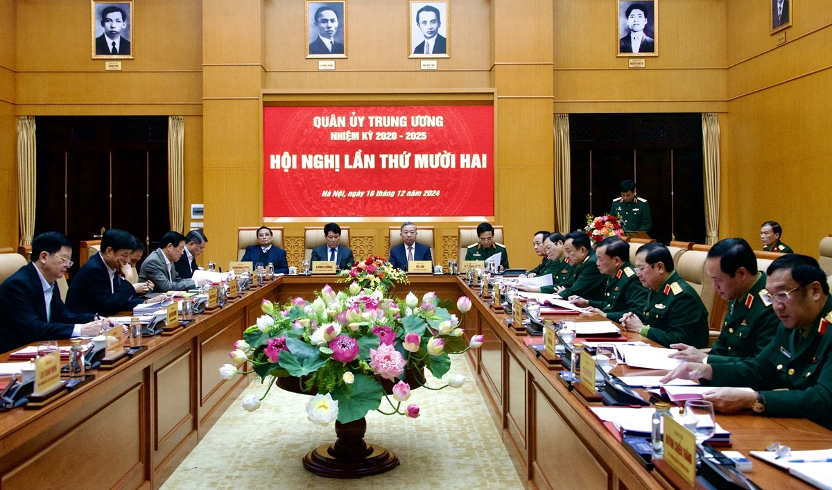 Tổng Bí thư Tô Lâm chủ trì Hội nghị Quân ủy Trung ương lần thứ 12- Ảnh 1. Tổng Bí thư Tô Lâm chủ trì Hội nghị Quân ủy Trung ương lần thứ 12- Ảnh 1.