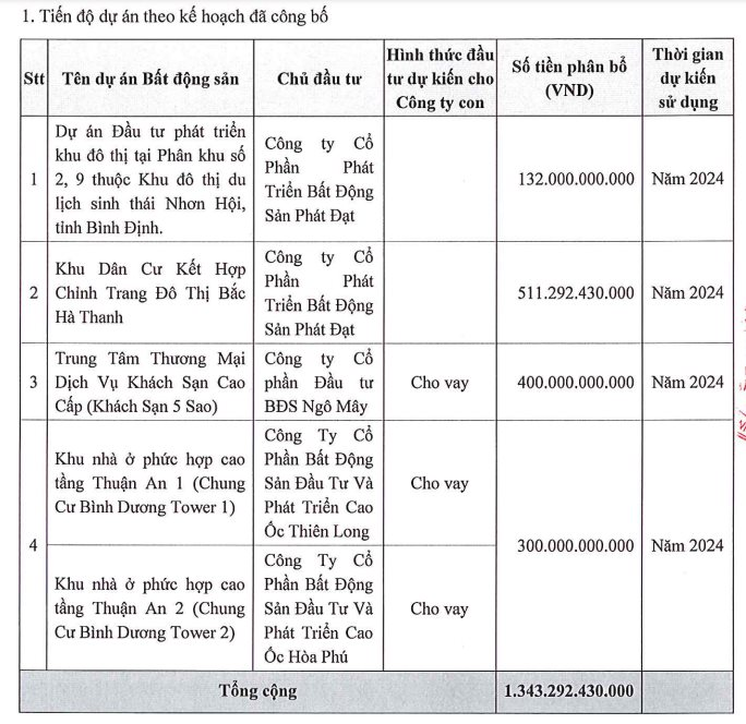 Phát Đạt (PDR) đã chi hơn 1.100 tỷ đồng cho 5 dự án- Ảnh 1.