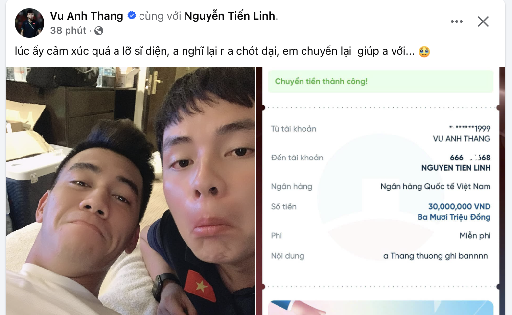 Tiến Linh được người đặc biệt thưởng nóng sau khi ghi bàn cho ĐT Việt Nam, Fanpage FIFA gọi tên theo cách hài hước- Ảnh 1.