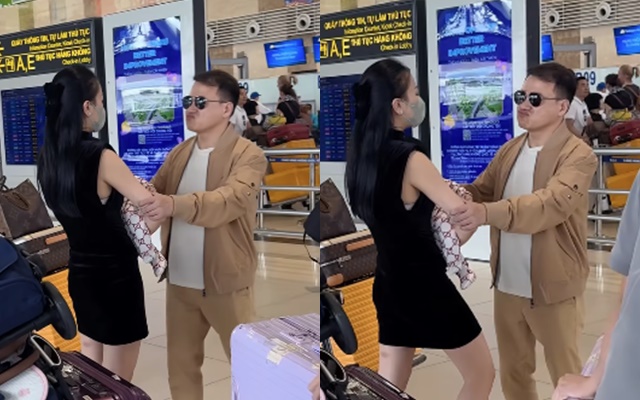 Bắt gặp shark Bình có hành động này với Phương Oanh ở sân bay- Ảnh 2.