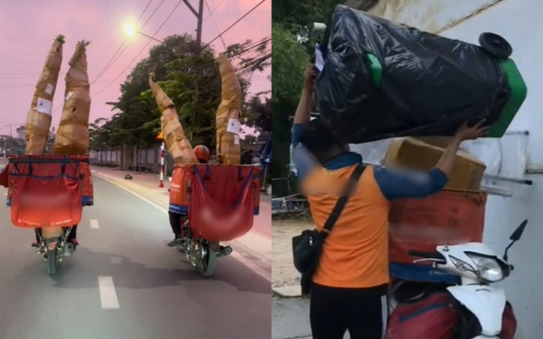 “Camera đường phố” ghi lại những pha giao hàng bất ổn của shipper: Xuất hiện 1 món không ai đỡ nổi!- Ảnh 1.