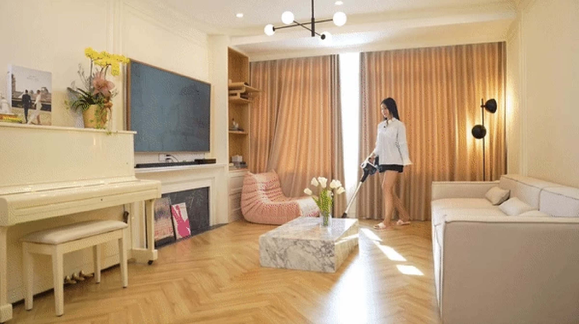 Chiêm ngưỡng penthouse của Á hậu Phương Anh và chồng tiến sĩ: Thiết kế chuẩn phong cách Parisian, tinh tế đến từ chi tiết- Ảnh 4.