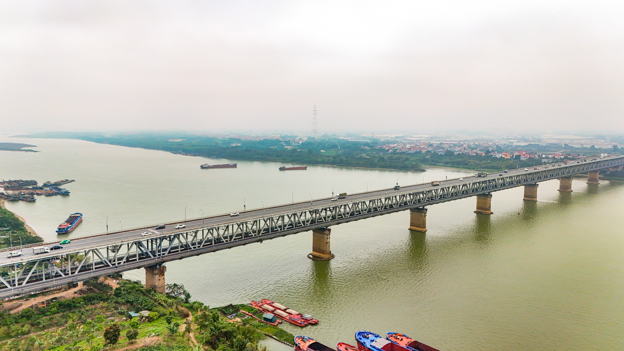 Cầu vượt sông 2 tầng duy nhất, thời gian thi công lâu nhất ở Hà Nội- Ảnh 1.
