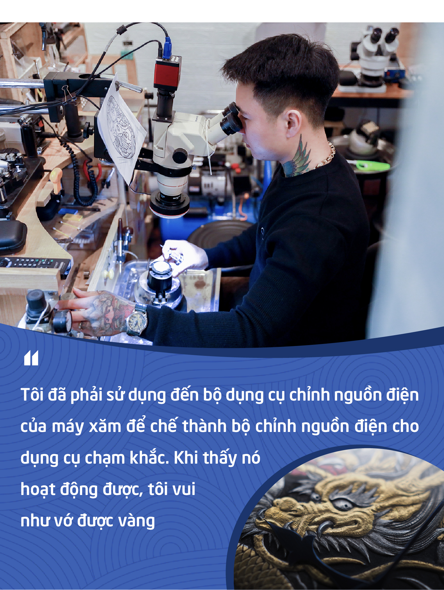 Chàng trai 8X kiếm hàng nghìn USD nhờ phục vụ thú chơi lạ cho đại gia Việt: ‘Xăm’ trên đồng hồ khó hơn gấp nhiều lần so với xăm trên da người - Ảnh 2.