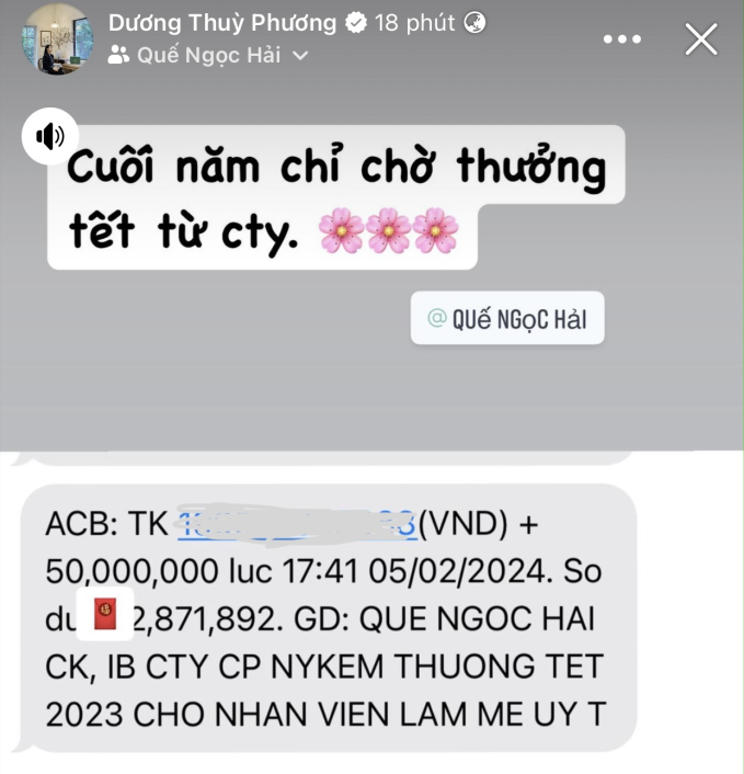 Hoa khôi ĐH Vinh khoe được đội trưởng ĐT Việt Nam thưởng Tết: Giàu nhất nhì làng bóng đá thì thưởng vợ bao nhiêu?- Ảnh 1.