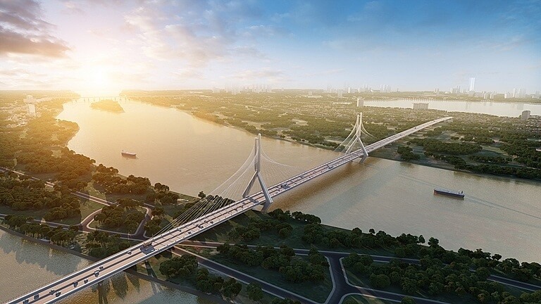 Hình ảnh '4 con rồng bay' ở cây cầu 20.000 tỷ đồng vượt sông Hồng lớn bậc nhất Việt Nam sắp khởi công- Ảnh 4.