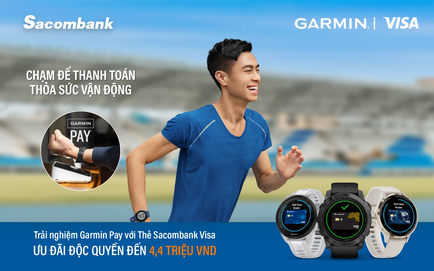 Sacombank kết nối với Garmin Pay - giải pháp thanh toán không tiếp xúc trên đồng hồ thông minh- Ảnh 1.
