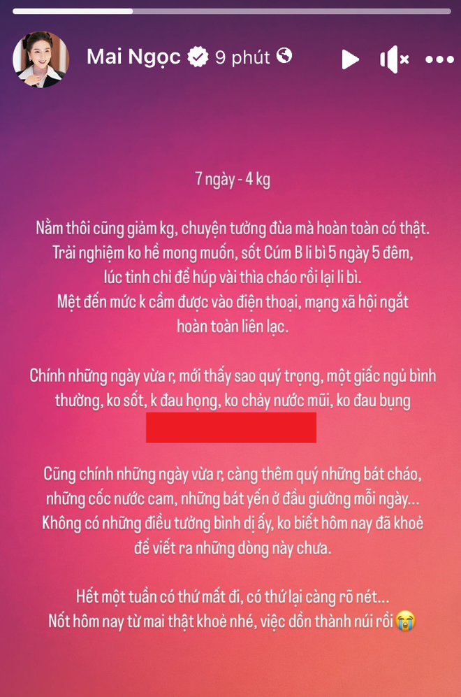 Mai Ngọc tiết lộ lý do sụt 4kg trong một tuần, nhận ra: “Có những thứ mất đi, có thứ lại càng rõ nét…”- Ảnh 2.