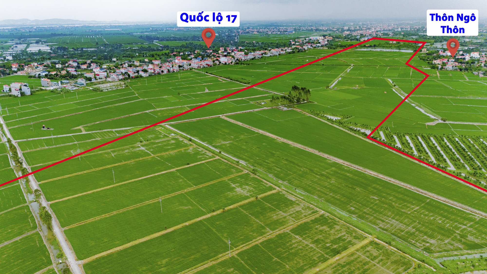 Toàn cảnh khu vực được quy hoạch làm sân bay đầu tiên của tỉnh Bắc Ninh, nằm giữa 4 thành phố, cách Hồ Gươm chỉ 40 km- Ảnh 5.