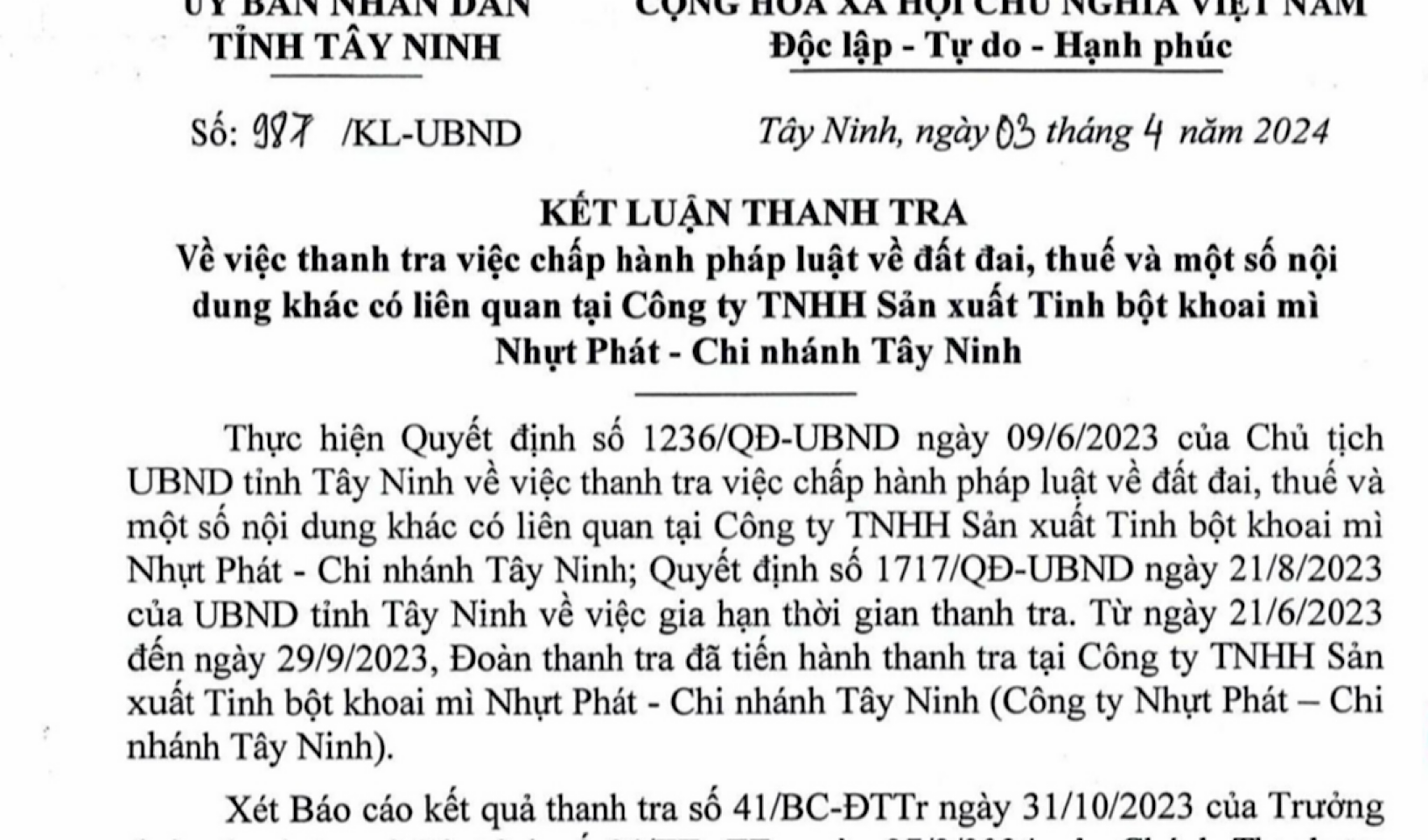 Vi phạm nghiêm trọng của Công ty Nhựt Phát ở Tây Ninh- Ảnh 1.