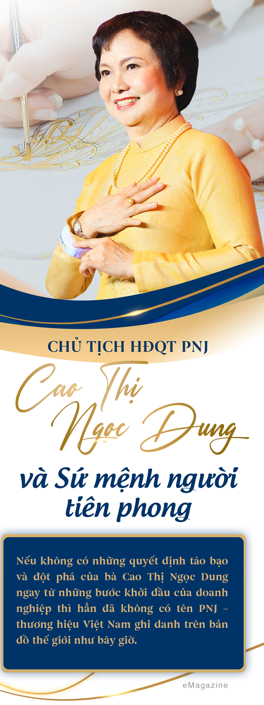 Ch tch HQT PNJ Cao Th Ngc Dung v S mnh ngi tin phong