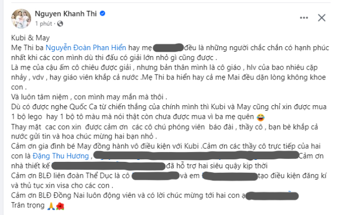 Con trai vô địch thế giới, Khánh Thi - Phan Hiển khẳng định: Chúng tôi không khoe con, Kubi xin thưởng một bộ lego còn chưa được mua- Ảnh 1.
