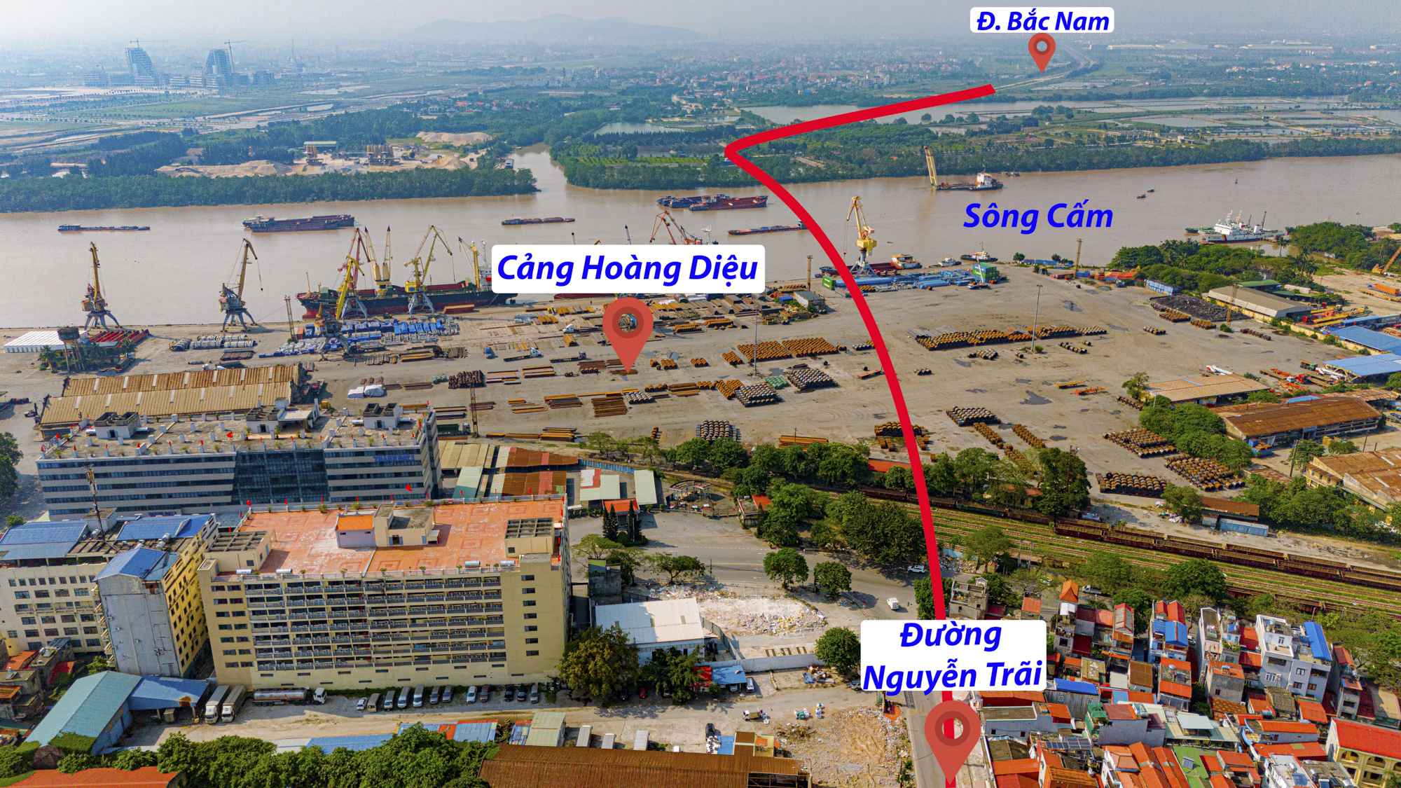 Toàn cảnh khu vực sẽ được xây cầu hơn 6.300 tỷ, kết nối trung tâm cũ và trung tâm mới của Hải Phòng- Ảnh 7.
