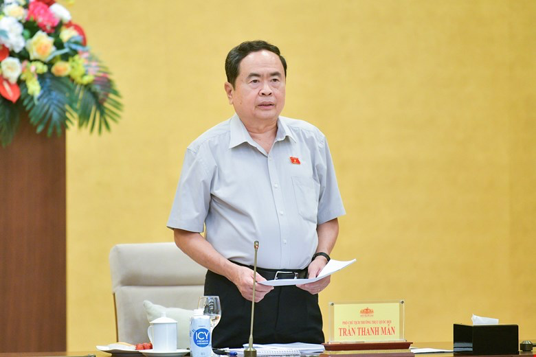 Phó chủ tịch Thường trực Trần Thanh Mẫn phát biểu khai mạc phiên họp của Ủy ban Thường vụ QH- Ảnh 1.