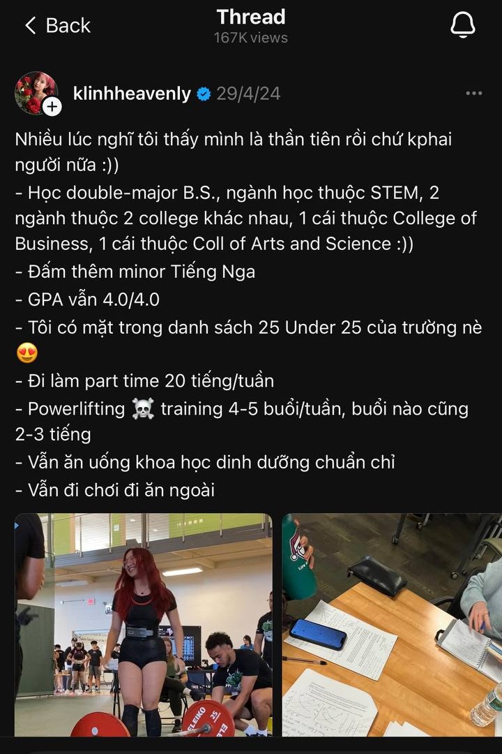 Thân Gen Z nhưng “hệ điều hành” siêu nhân: Học 2 ngành 2 nơi vẫn làm thêm, đi gym đều, ngủ đủ 8 tiếng và chill chữa lành, nể!- Ảnh 1.