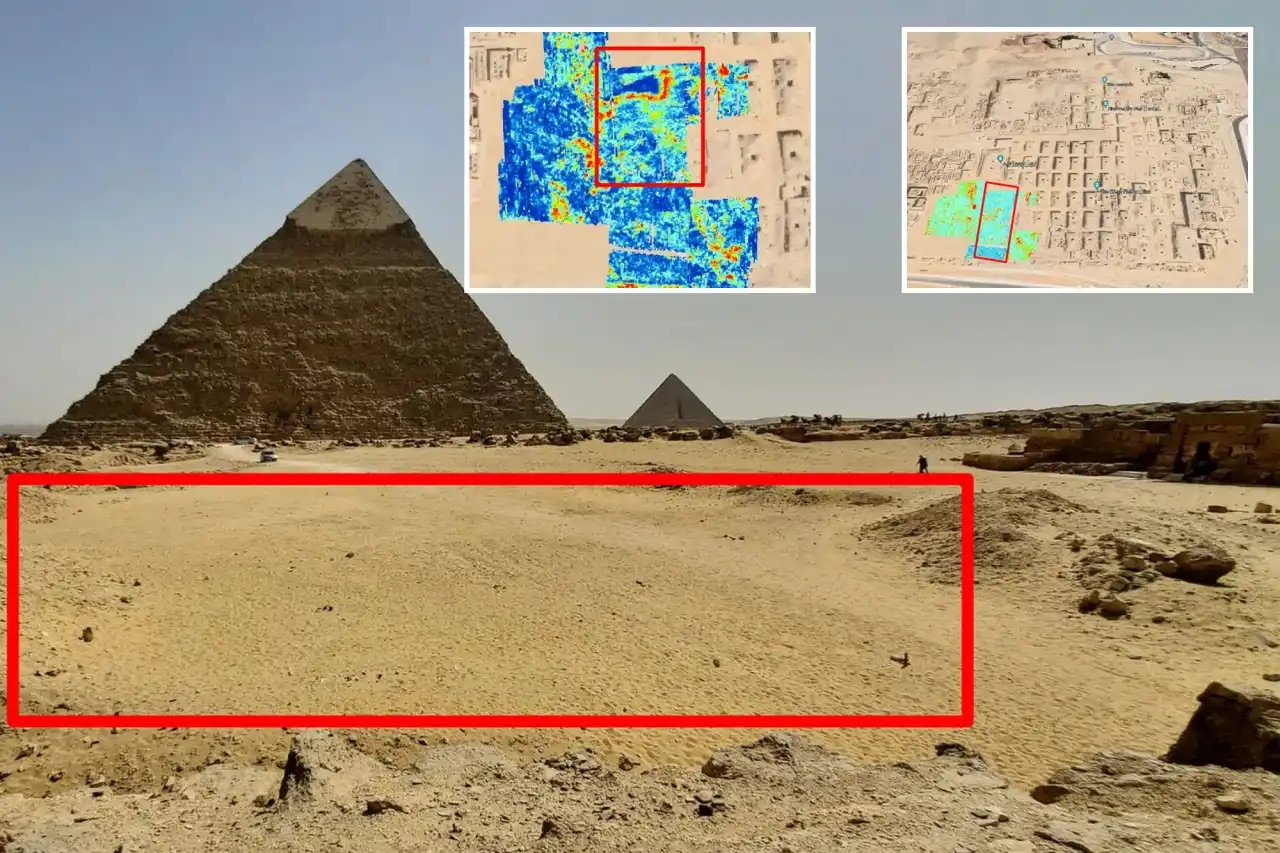 Phát hiện cấu trúc hình chữ L bí ẩn gần kim tự tháp Giza ở Ai Cập- Ảnh 1.