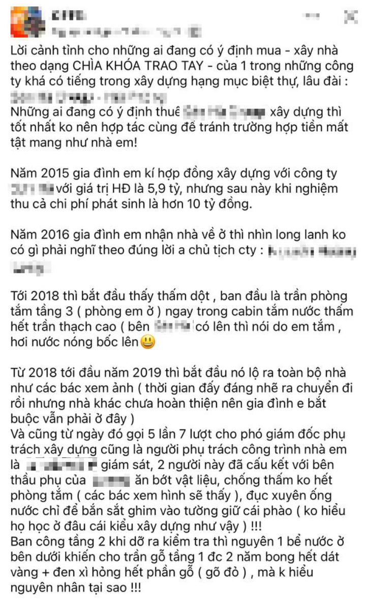 Chi 10 tỷ xây biệt thự trọn gói, 2 năm nhà đã thấm dột, chủ thầu nói gì?- Ảnh 1.