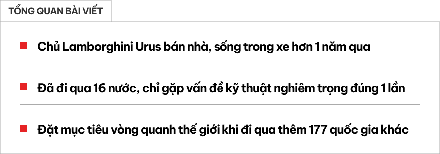 Bán nhà, sống trong Lamborghini Urus suốt một năm, người đàn ông vỡ lẽ siêu xe lái thì thích, ở thì khó- Ảnh 1.