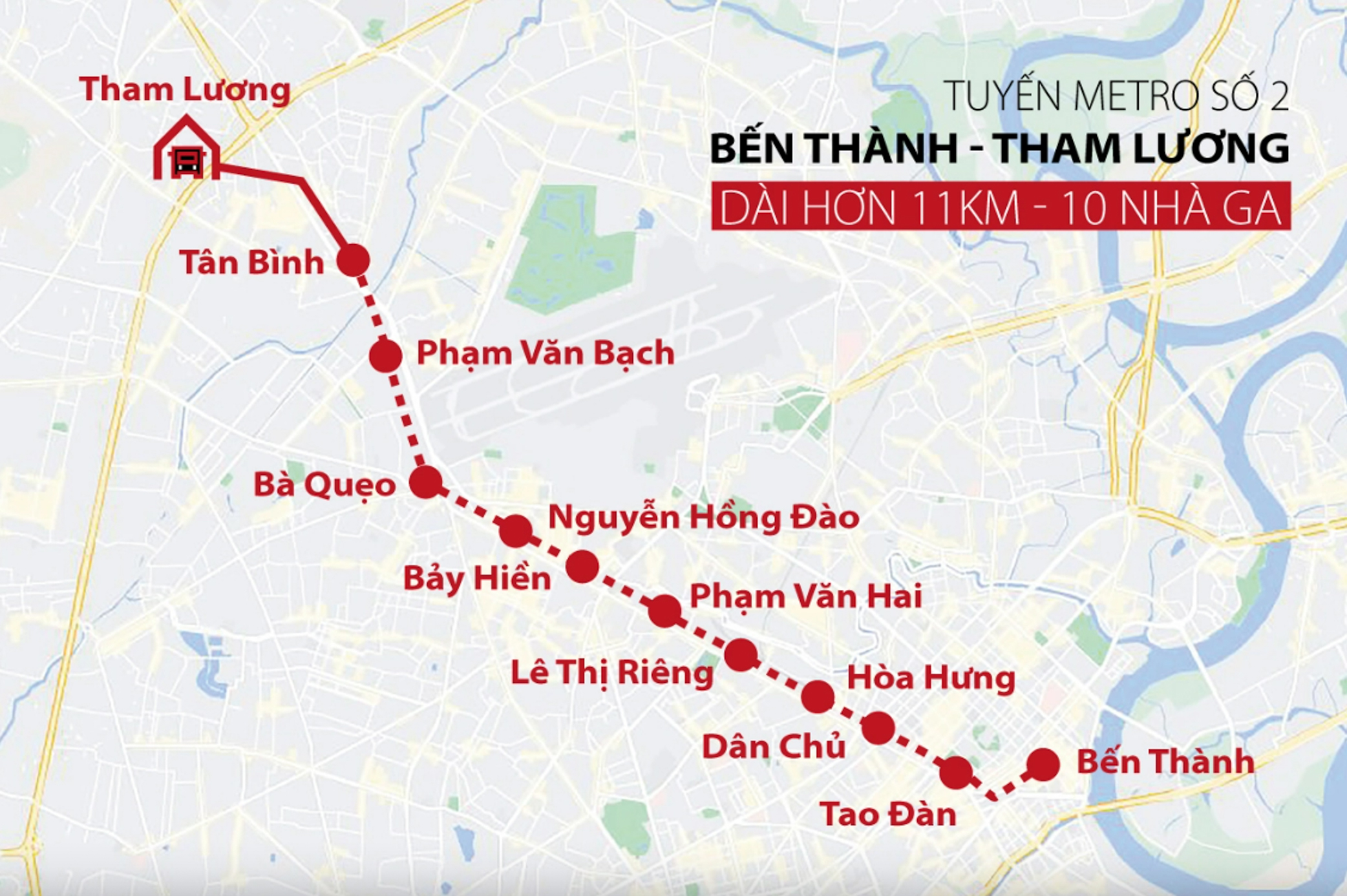 Hiện trạng khu vực đang được xây dựng tuyến metro dài 11 km, trị giá 2 tỷ USD, nối trung tâm TP. HCM với khu vực gần sân bay Tân Sơn Nhất- Ảnh 2.