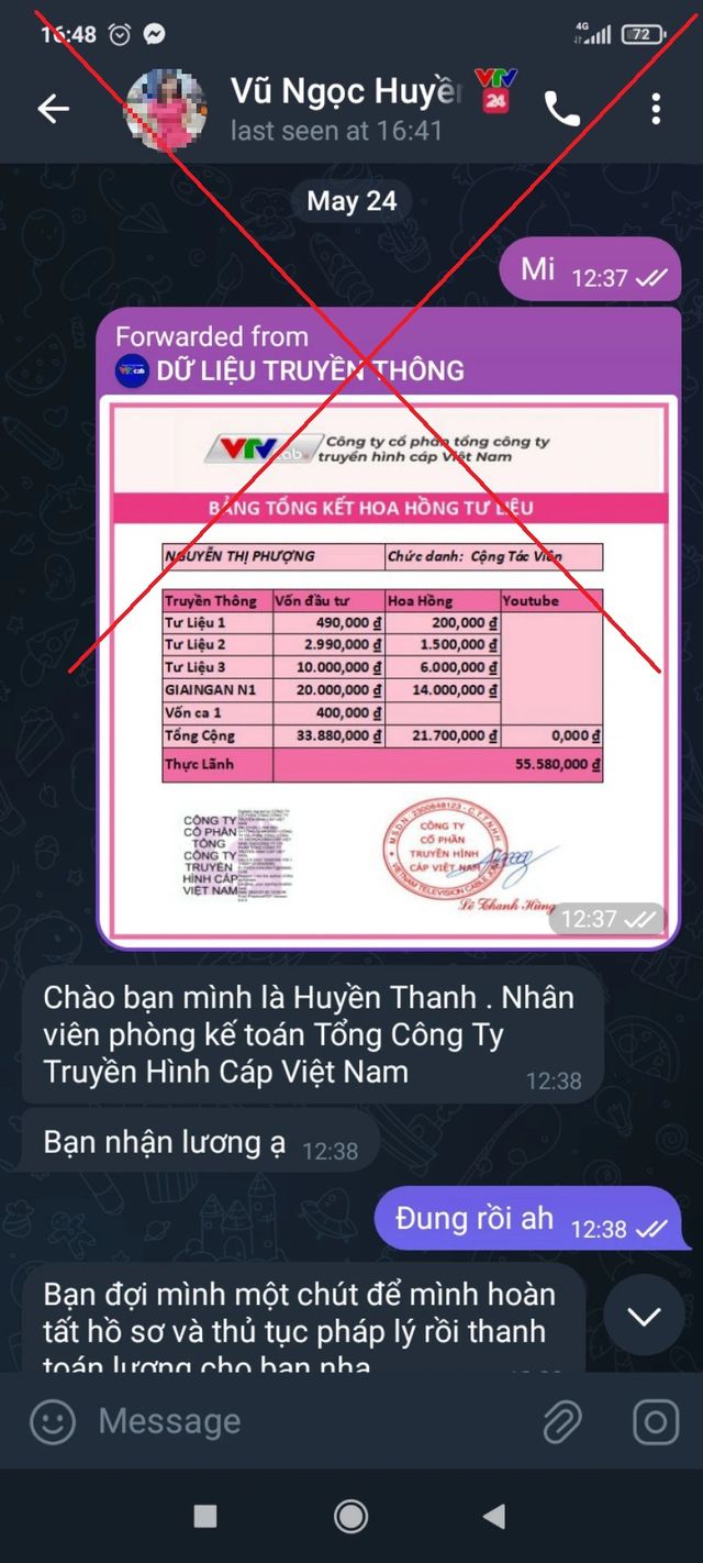 Mạo danh nhân viên VTVcab lừa đảo chiếm đoạt tài sản- Ảnh 2.