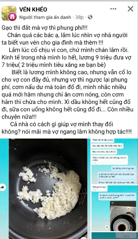 Chi tiêu gia đình 7 triệu đồng/tháng, chồng than thở vợ tiêu ‘hoang’, toàn đổ bỏ đồ ăn thừa – CĐM chia thành 2 luồng ý kiến!- Ảnh 1.