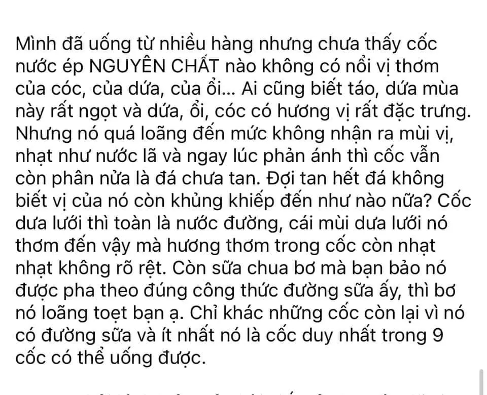 Chủ quán nước ép ấm ức lên mạng 