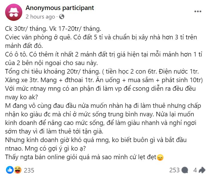 Lên mạng than khổ vì chuyện tiền nong nhưng lộ ra một điểm 