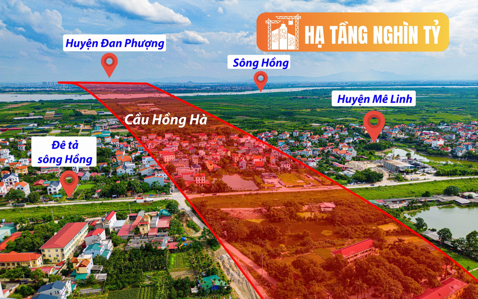 Toàn cảnh dự án Vành đai 4 qua huyện Mê Linh: Tiến độ thần tốc, dự kiến hoàn thành đường song hành sau 6 tháng nữa, chuẩn bị khởi công cầu 10.000 tỷ