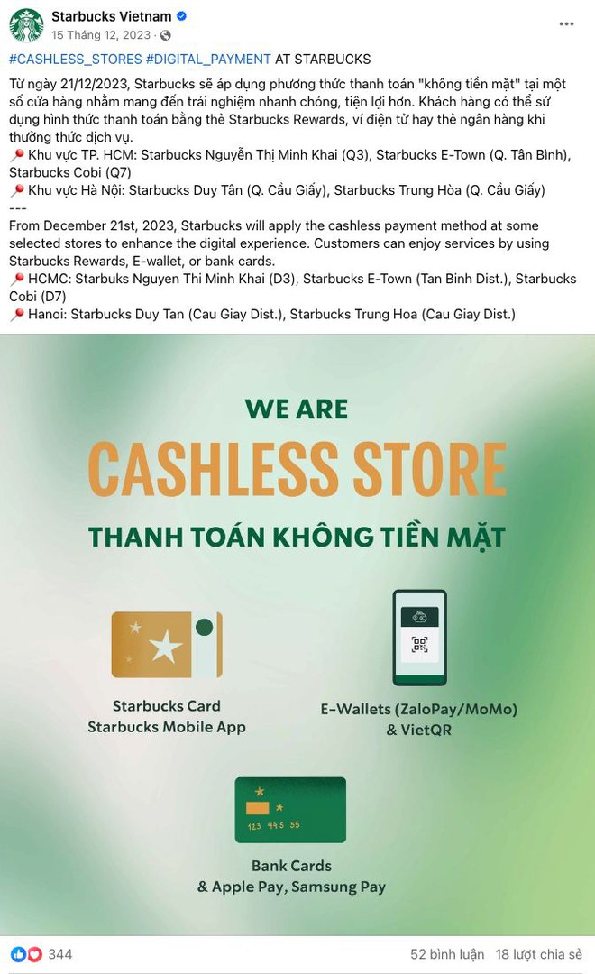 Chuỗi cà phê đầu tiên ở Việt Nam không chấp nhận tiền mặt khi thanh toán, cuối cùng ngày này cũng tới rồi!- Ảnh 4.
