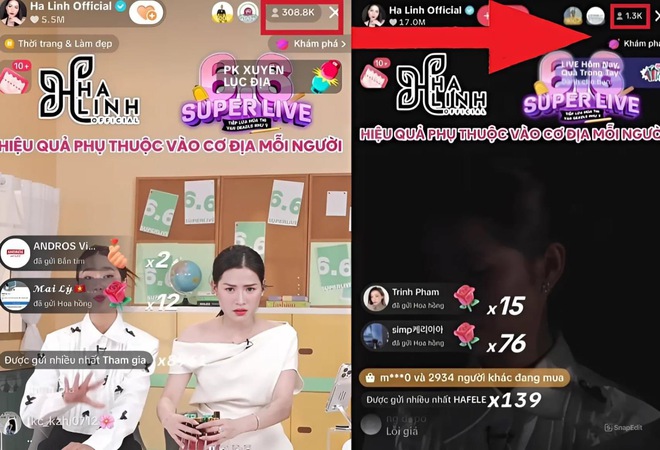 Phiên livestream kỷ lục nhưng “bất ổn” của Hà Linh, từ hơn 300K mắt xem bỗng chỉ còn hơn 1K, thực hư thế nào?- Ảnh 2.