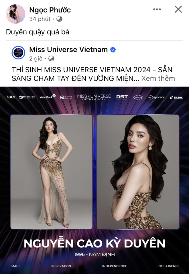 Dàn sao phản ứng khi Kỳ Duyên thi Miss Universe Vietnam: Minh Triệu thờ ơ, Diệp Lâm Anh làm 1 việc gây choáng- Ảnh 6.