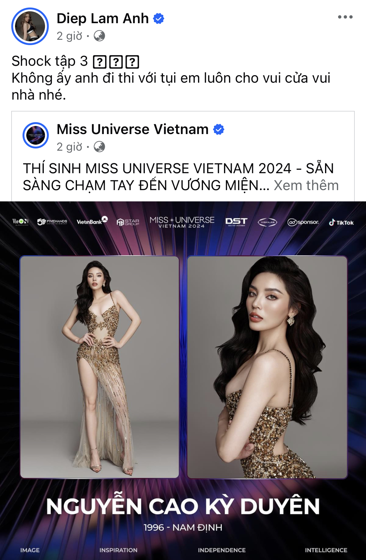 Dàn sao phản ứng khi Kỳ Duyên thi Miss Universe Vietnam: Minh Triệu thờ ơ, Diệp Lâm Anh làm 1 việc gây choáng- Ảnh 9.