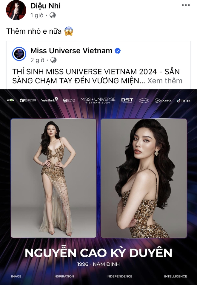 Dàn sao phản ứng khi Kỳ Duyên thi Miss Universe Vietnam: Minh Triệu thờ ơ, Diệp Lâm Anh làm 1 việc gây choáng- Ảnh 5.