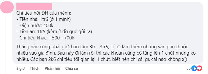 Tranh cãi kịch liệt: Sinh viên lên thành phố học cần hơn 13,5 triệu đồng/tháng cho chi phí sinh hoạt, dân mạng nhận xét 