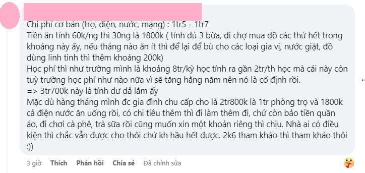 Tranh cãi kịch liệt: Sinh viên lên thành phố học cần hơn 13,5 triệu đồng/tháng cho chi phí sinh hoạt, dân mạng nhận xét 