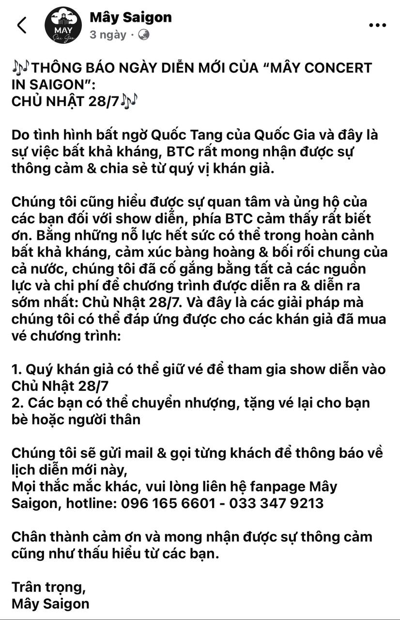 Một show diễn thông báo dời ngày tổ chức nhưng có cách xử lý khiến khán giả tranh cãi- Ảnh 2.