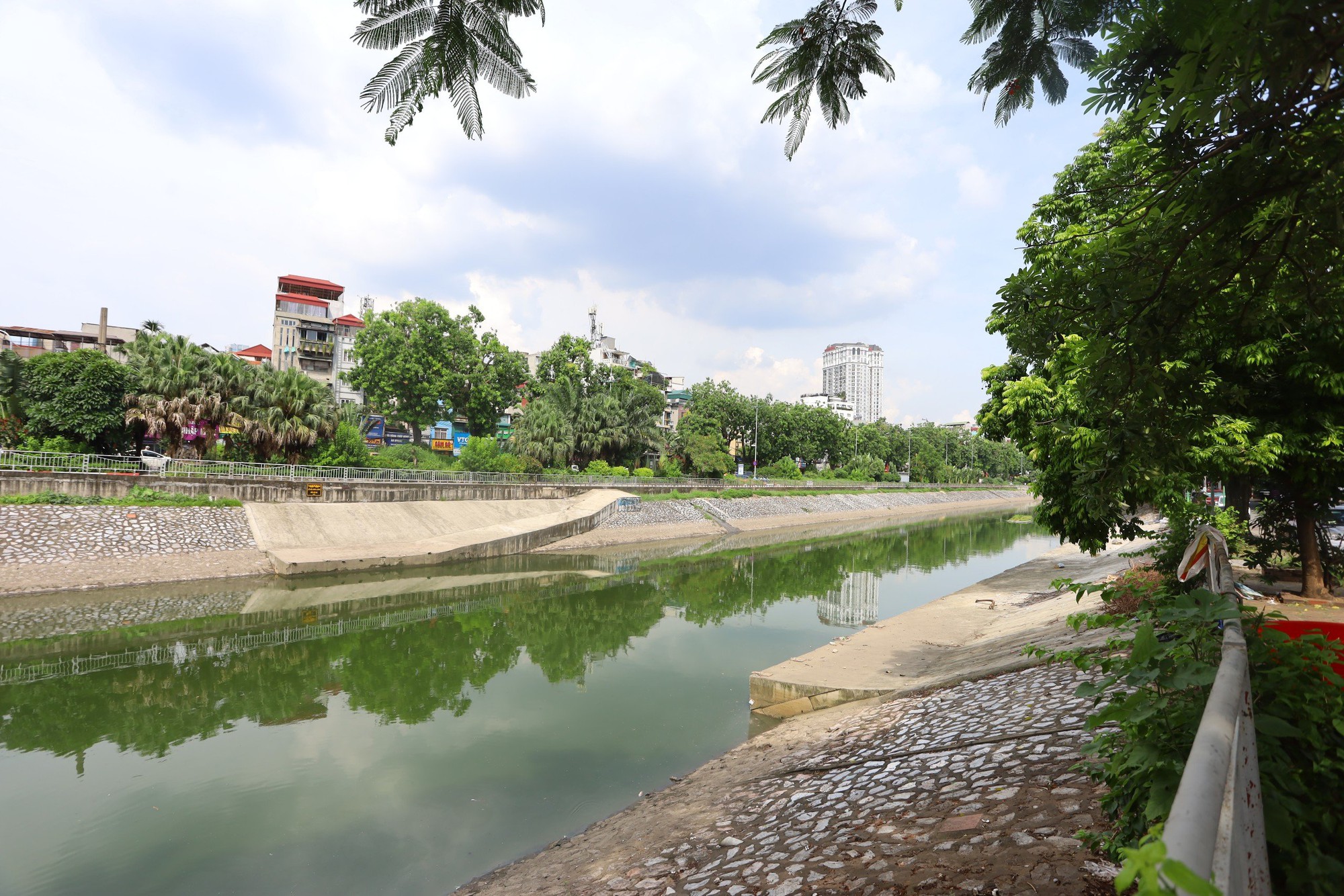 Hà Nội: Nước sông Tô Lịch lại chuyển màu xanh- Ảnh 2.