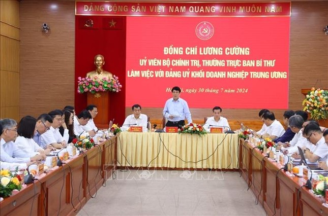 Thường trực Ban Bí thư Lương Cường làm việc với Đảng ủy Khối Doanh nghiệp Trung ương- Ảnh 2.