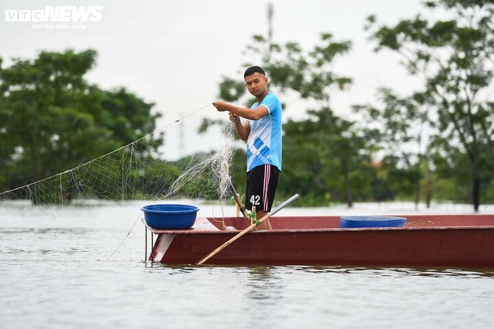 'Rốn lũ' Hà Nội: Người chèo thuyền tìm vịt lạc, người xót xa nhìn gà chết cả đàn- Ảnh 10.