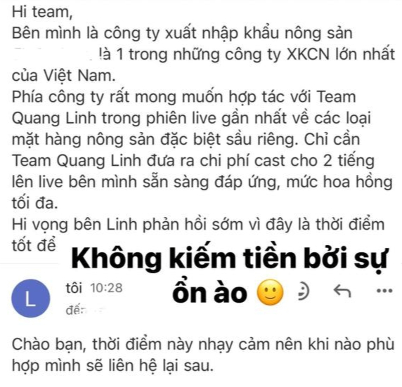 Phía Quang Linh Vlogs tạm dừng nhận livestream bán sầu riêng giữa ồn ào với O Huyền Sầu Riêng- Ảnh 1.