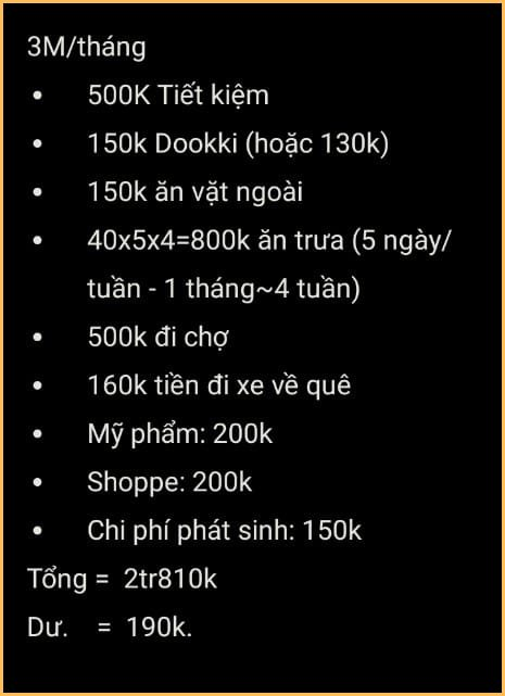 Tân sinh viên cần lấy bảng chi tiêu này làm thước đo mẫu mực: Chuẩn chỉ đâu ra đấy, vẫn dư tiền dự phòng- Ảnh 3.