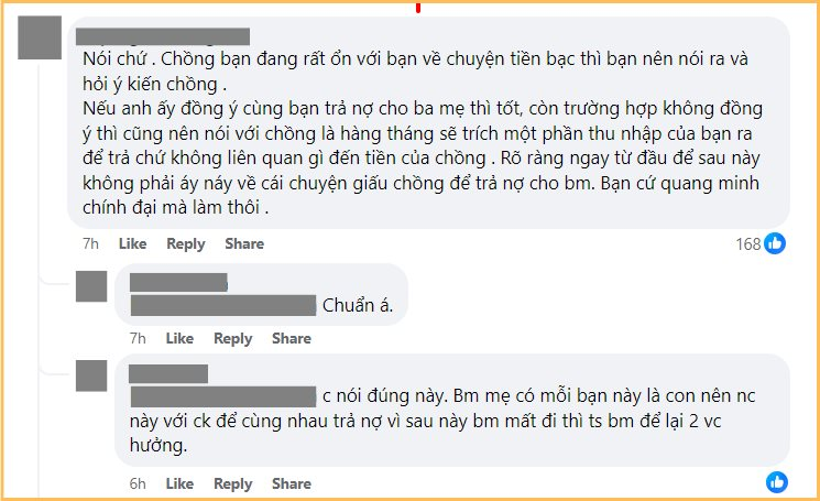 Nợ ngập đầu vẫn giấu chồng trả nợ cho bố mẹ đẻ, cô vợ khiến CĐM bất bình: “Khen chồng biết điều nhưng bản thân hành xử lại chẳng ra sao”- Ảnh 3.