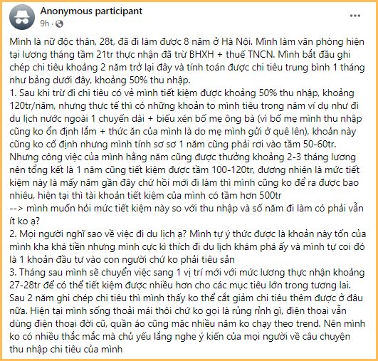 Sau 8 năm đi làm, tôi tiết kiệm được 500 triệu: Cả tháng chỉ chi 500k cho quần áo mỹ phẩm, mỗi năm đi du lịch nước ngoài 1 lần- Ảnh 1.