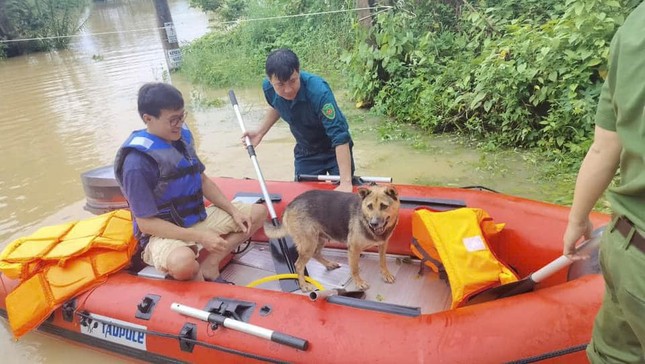 Mưa lớn kéo dài, đường sá thành sông: Bộ đội, công an dầm mình giúp dân chạy lũ- Ảnh 18.