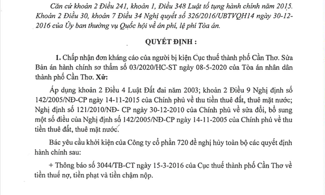 Cục Thuế Cần Thơ thắng kiện một doanh nghiệp- Ảnh 2.