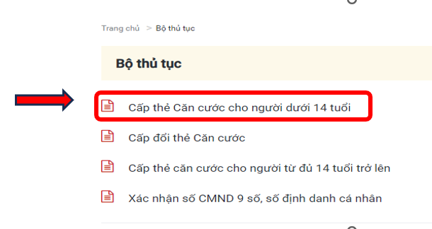 Hướng dẫn nộp hồ sơ đề nghị cấp thẻ Căn cước cho trẻ từ 6 đến dưới 14 tuổi qua Cổng DVC- Ảnh 8.