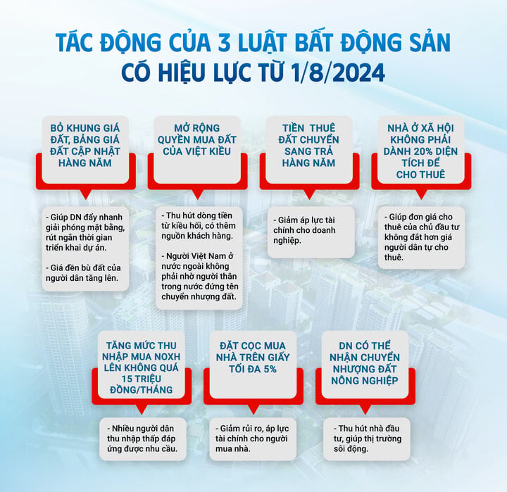 Infographic: Tác động của 3 luật bất động sản đến người dân, DN, thị trường- Ảnh 1.